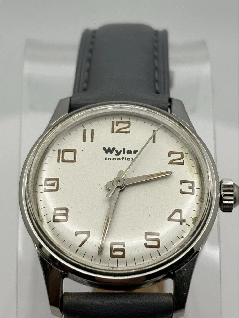 Rare Vintage Wyler Incaflex 1374-1122 Mens Swiss Watch Runs Great Retro